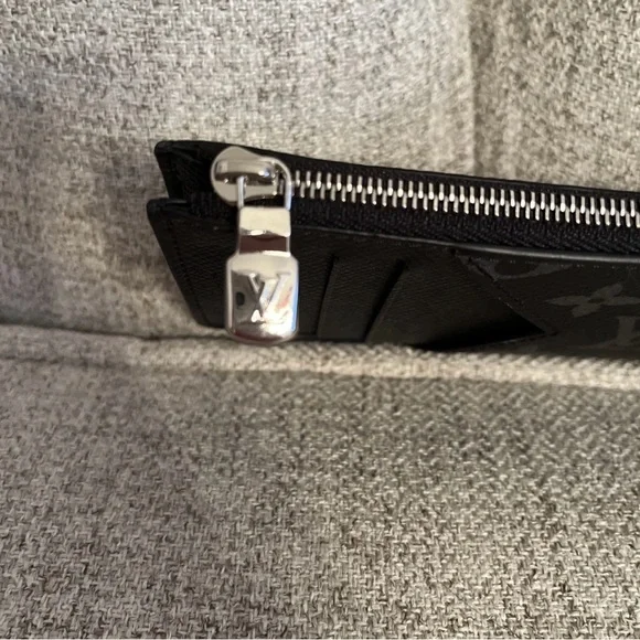 Authentic Louis Vuitton Coin Card Case Taigarama Black Monogram - Picture 3 of 5